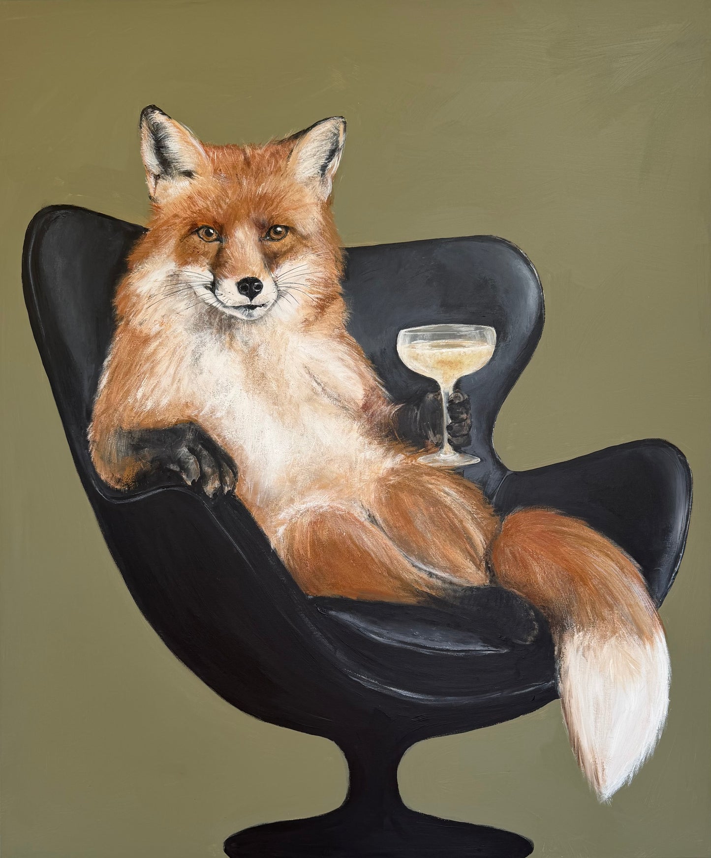 "Bobler og rævestreger" - Originalt maleri 100 x 120 cm