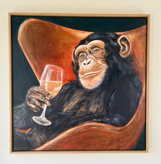 "Ægte glæde" lærredsprint i ramme, 80 x 80 cm, EG