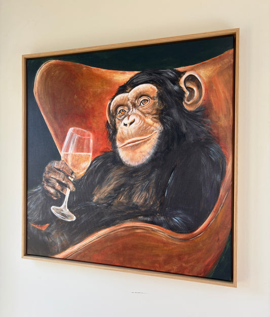 "Ægte glæde" lærredsprint i ramme 100 x 100 cm, EG