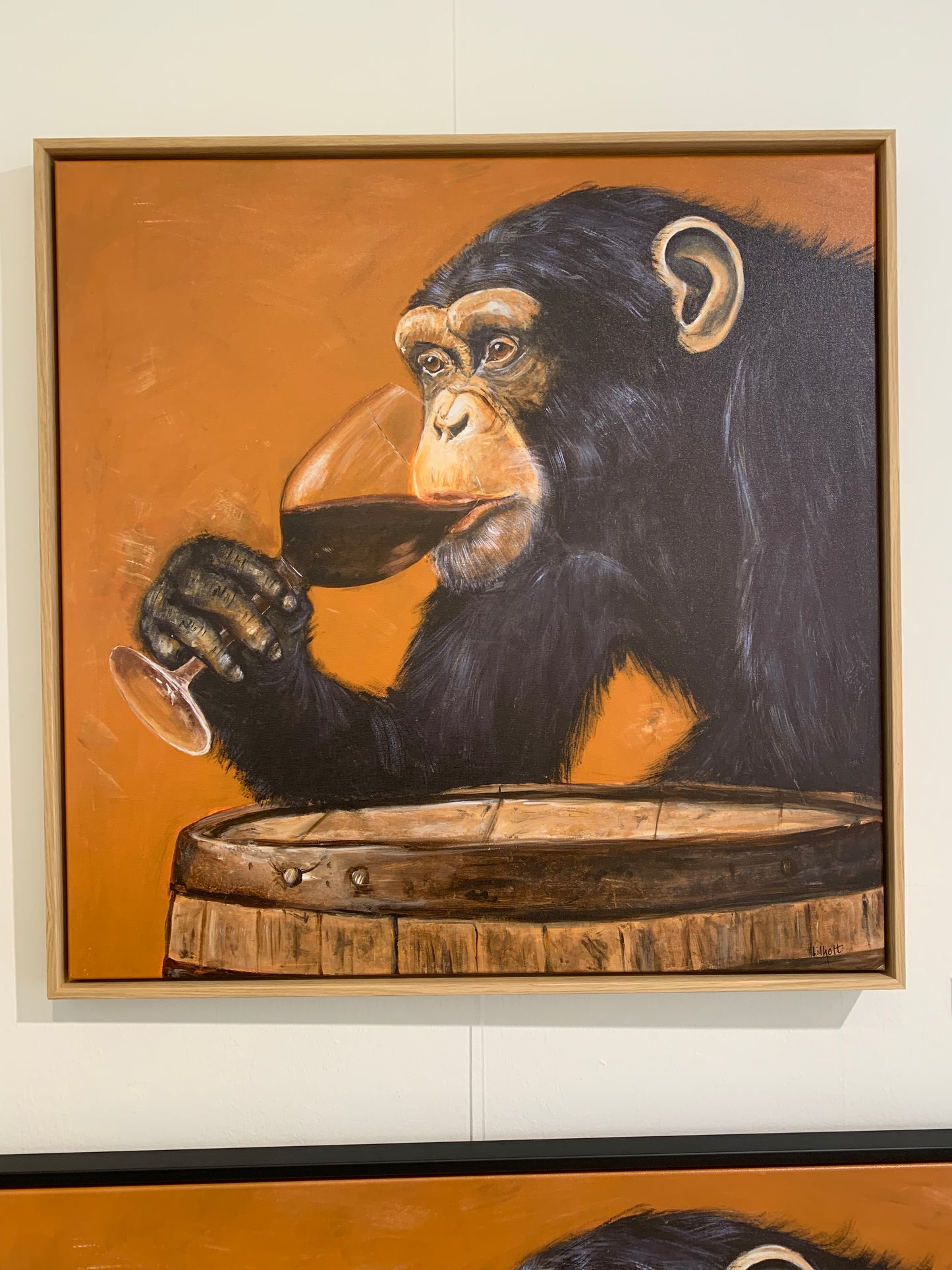"Wine O' Clock lærredsprint i ramme 80 x 80 cm, EG