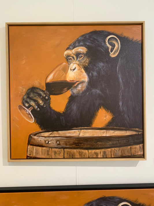 "Wine O' Clock lærredsprint i ramme 80 x 80 cm, EG