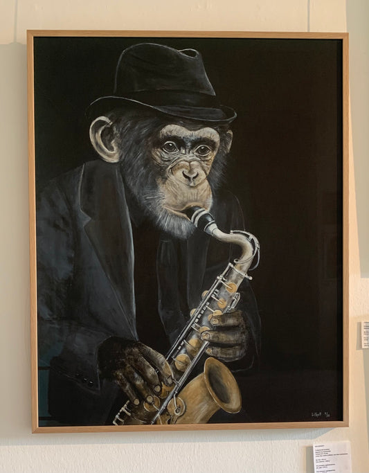 Sax Monkey 40 x 50 cm inkl. ramme.