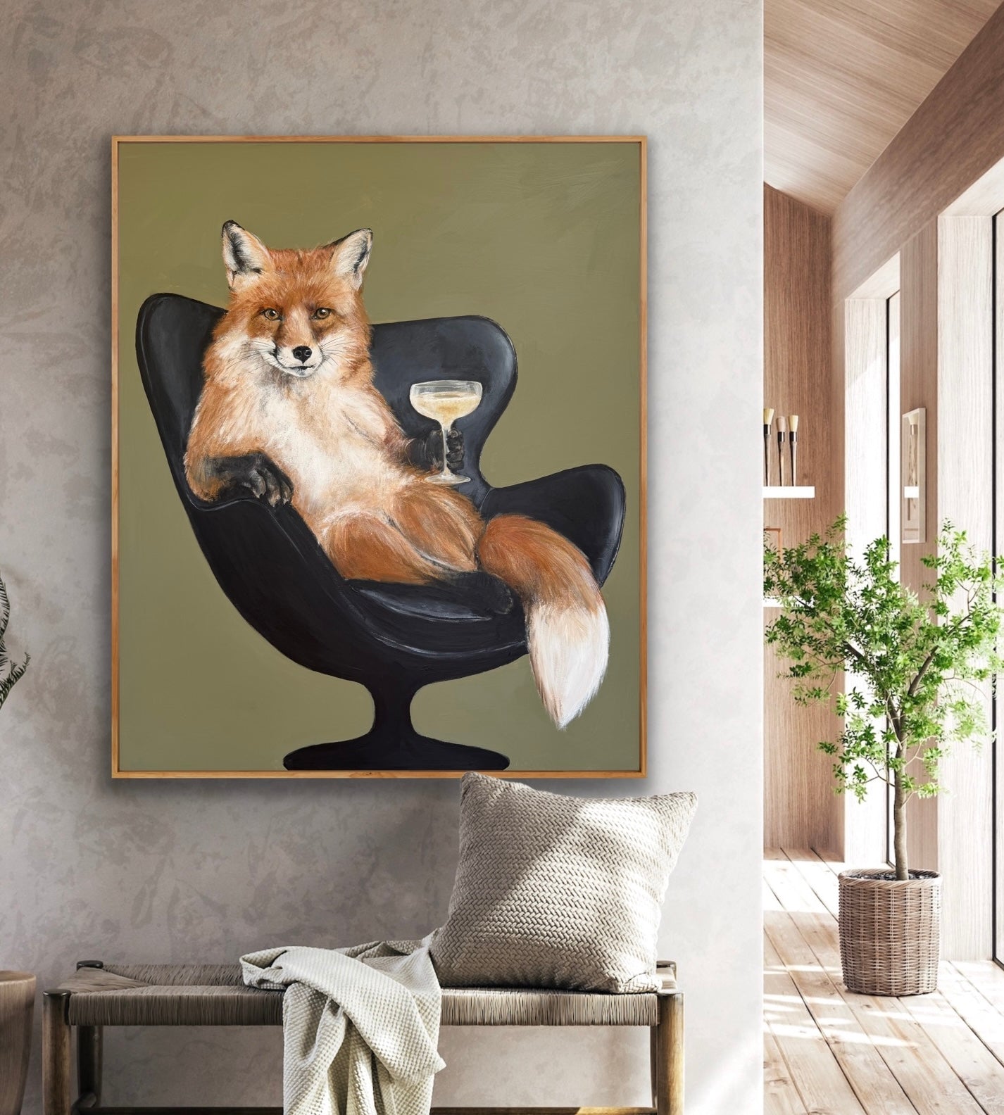 "Bobler og rævestreger" - Originalt maleri 100 x 120 cm